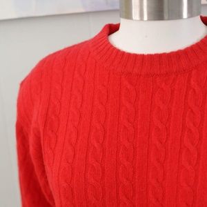 Vintage Red Sweater Lambs Wool Simple Classic